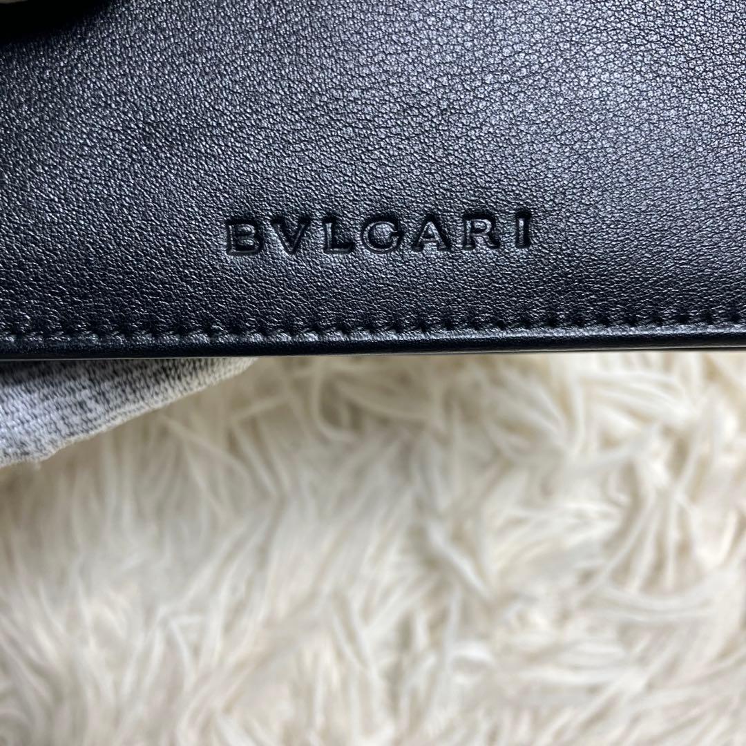 【未使用】 ブルガリ フォールドウォレット レザーブラック 付属品完備