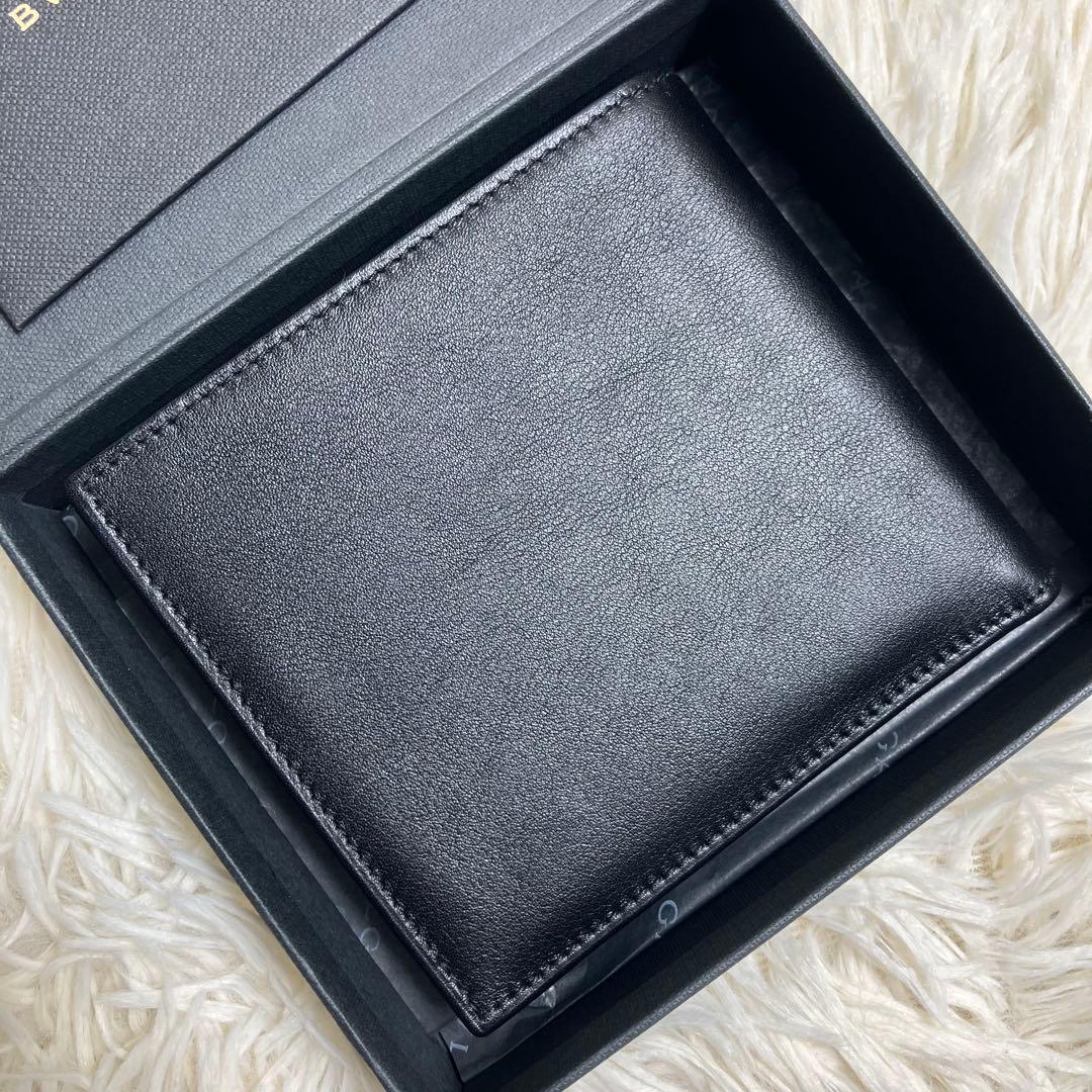 【未使用】 ブルガリ フォールドウォレット レザーブラック 付属品完備