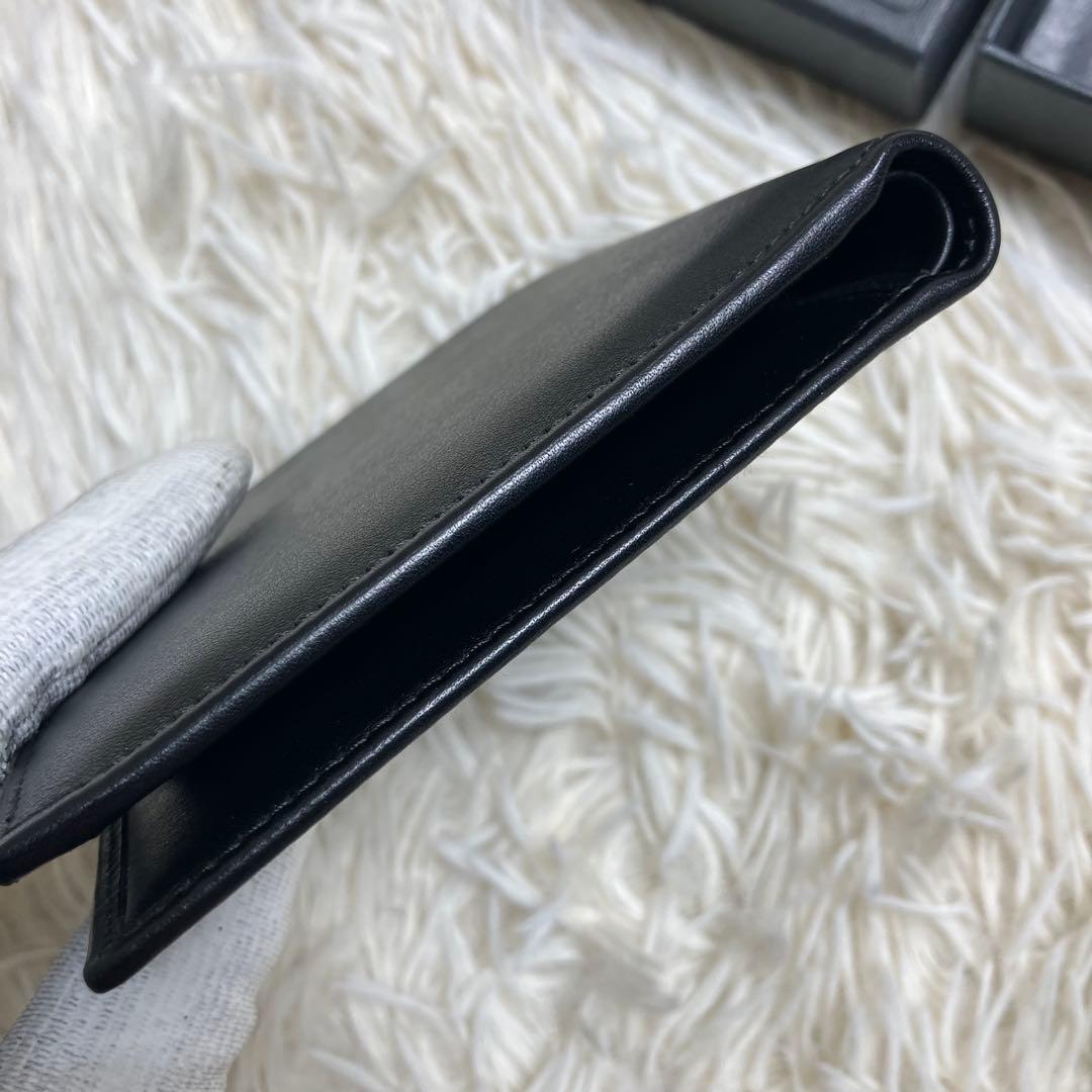 【未使用】 ブルガリ フォールドウォレット レザーブラック 付属品完備