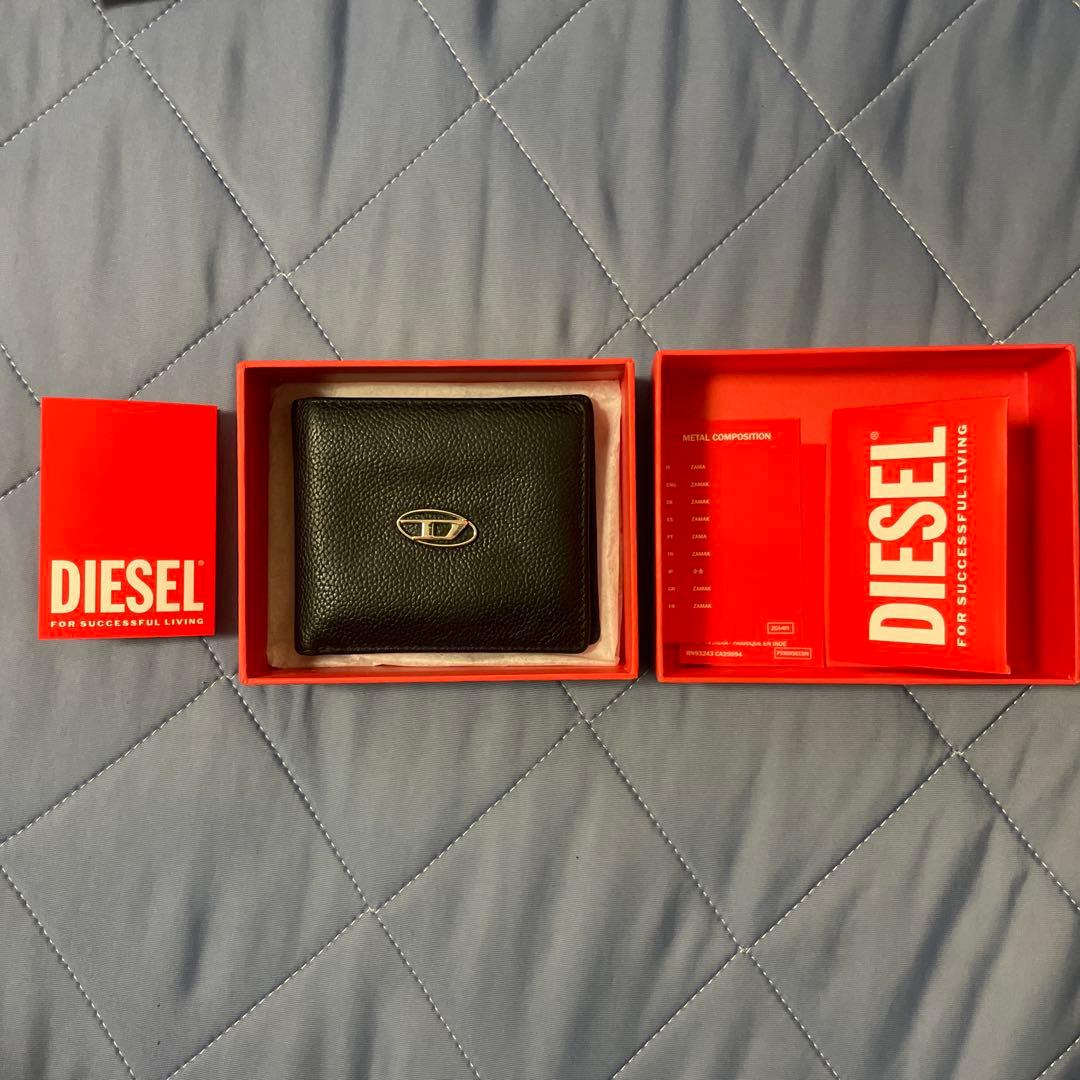 DIESEL ブラック 二つ折り財布 箱あり
