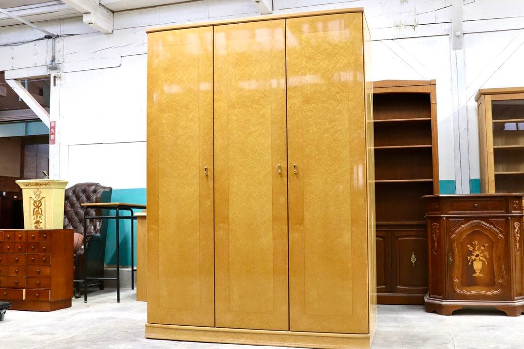 GMHK385○IDC大塚家具 松岡家具 シャンドール バーズアイメープル 洋服