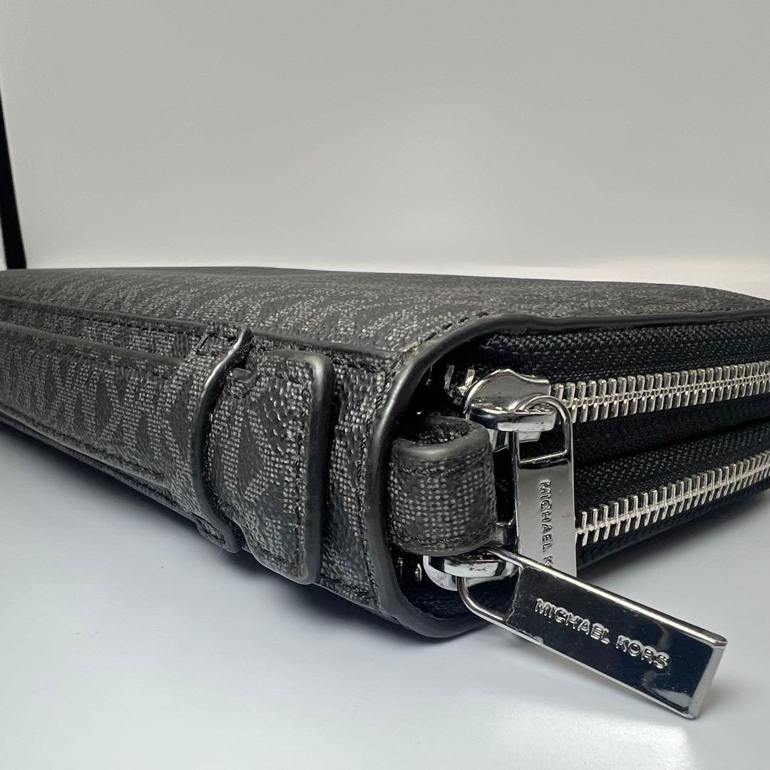 マイケルコース　オーガナイザー　MK総柄　レザー　財布　ウォレットバッグ　黒