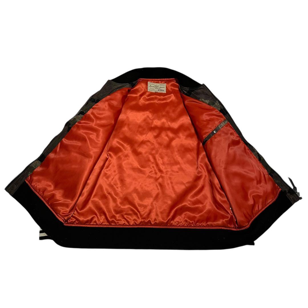 【40周年記念モデル】アヴィレックス　MA-1 カモフラ　刺繍　バックロゴ　XL