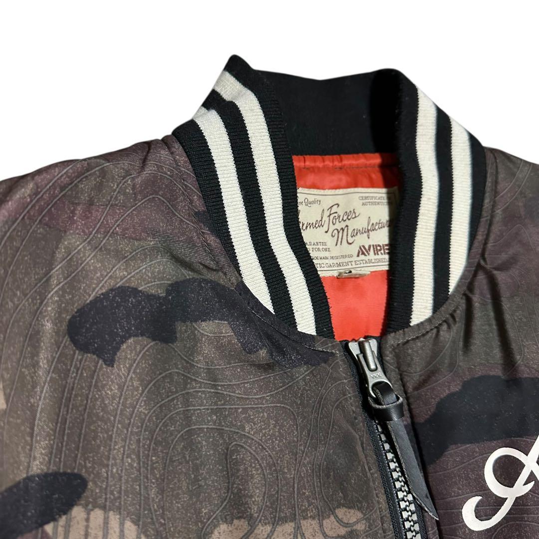【40周年記念モデル】アヴィレックス　MA-1 カモフラ　刺繍　バックロゴ　XL