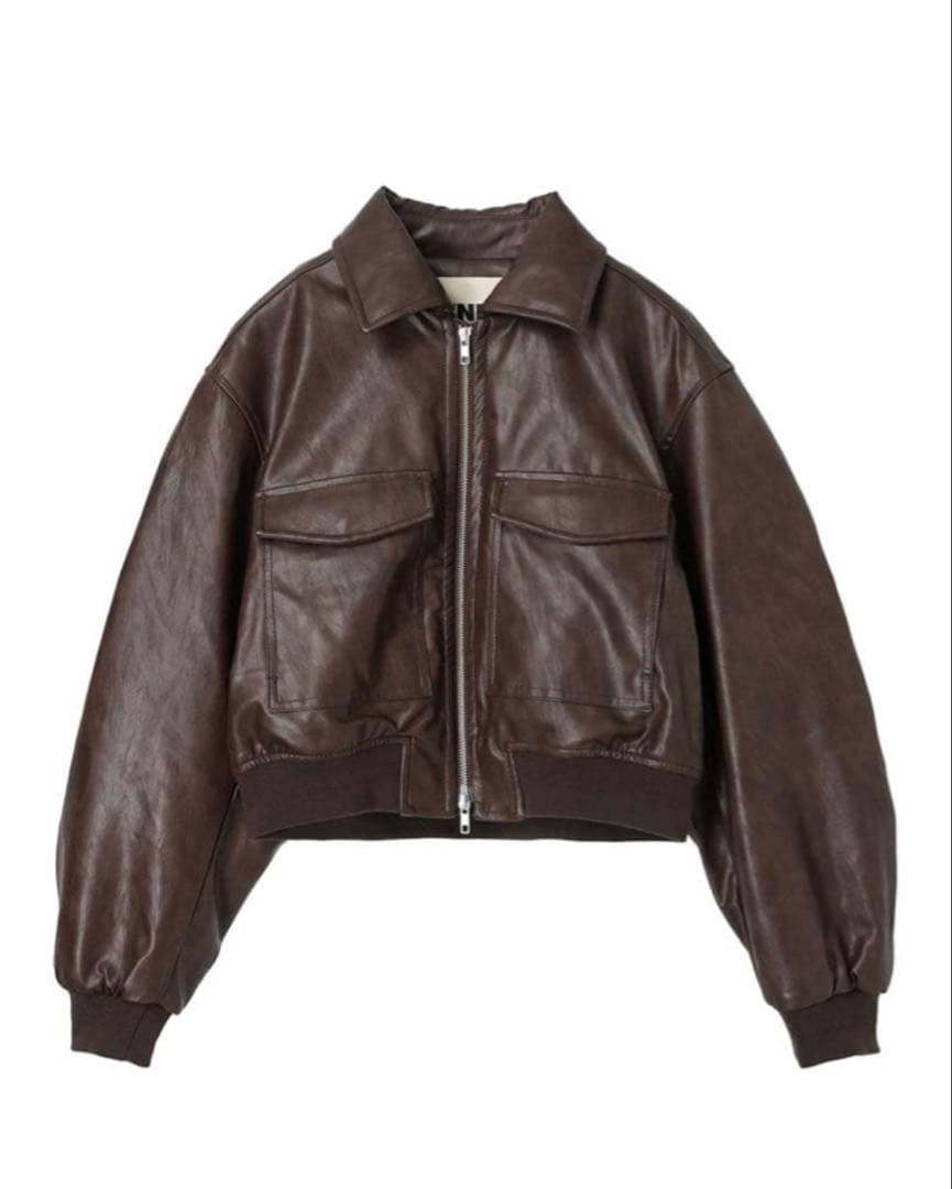 新品nknit NKNIT レザージャケット ユニセックス ブラウン