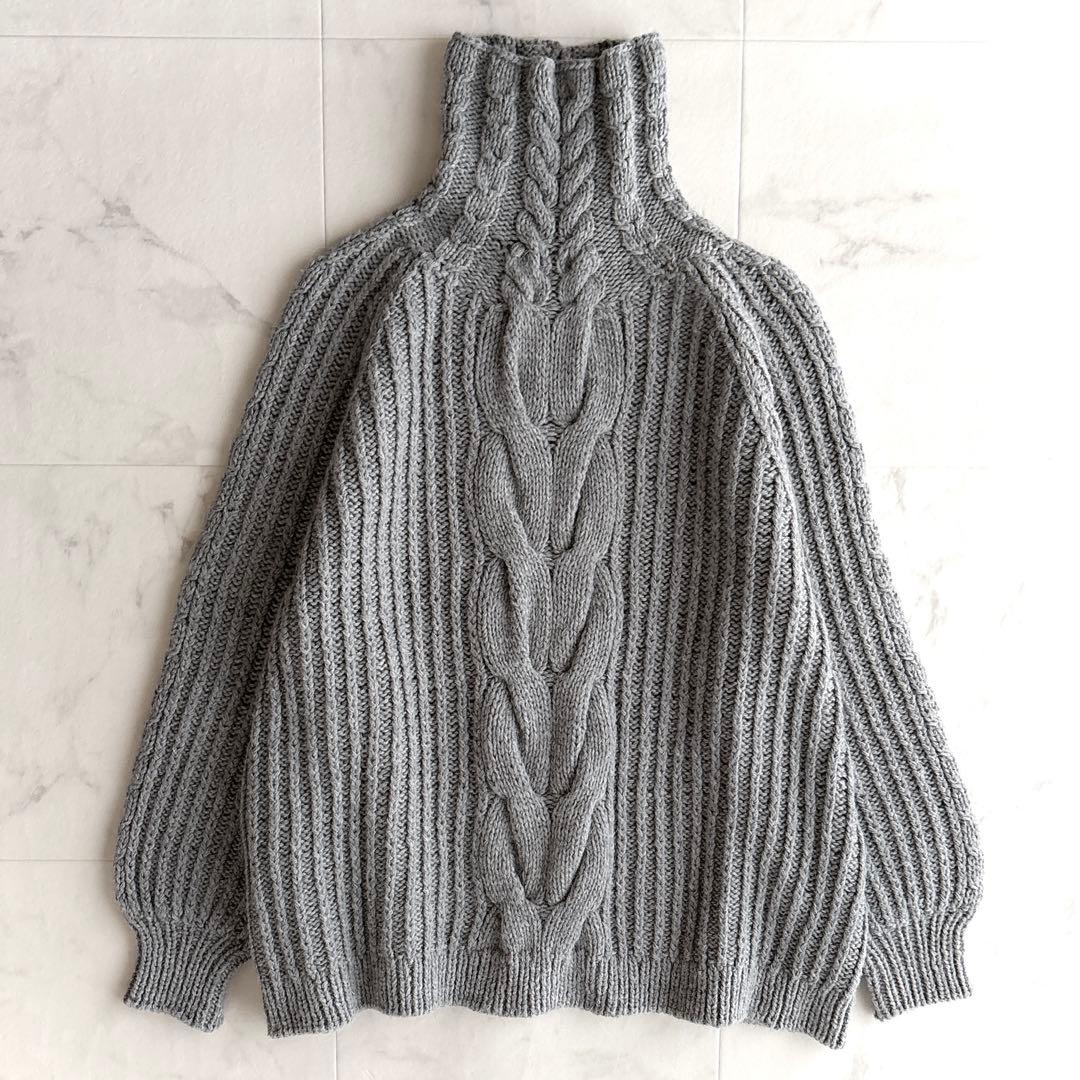 Hug O War クロスアンドクロス アルパカミックスケーブル編みニット