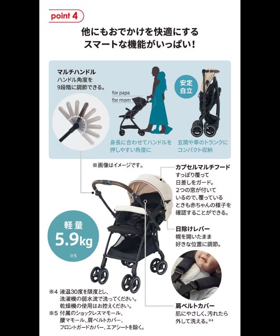 ラクーナ ビッテ クッション ベージュ 2025年モデル ベビーカー