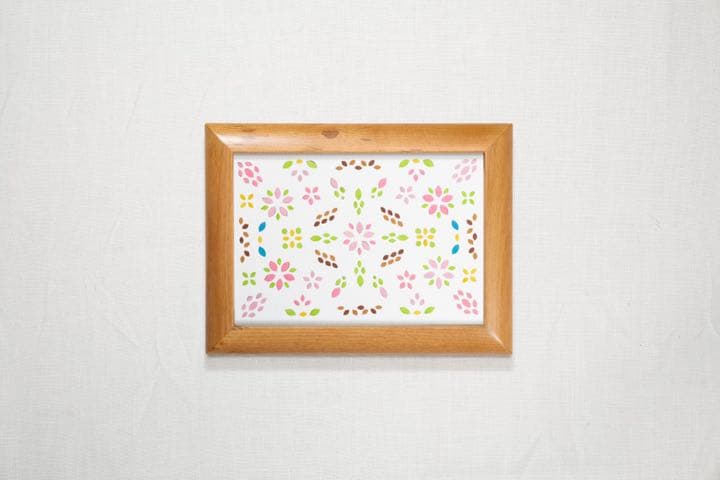 革の絵画　革絵「さくら」