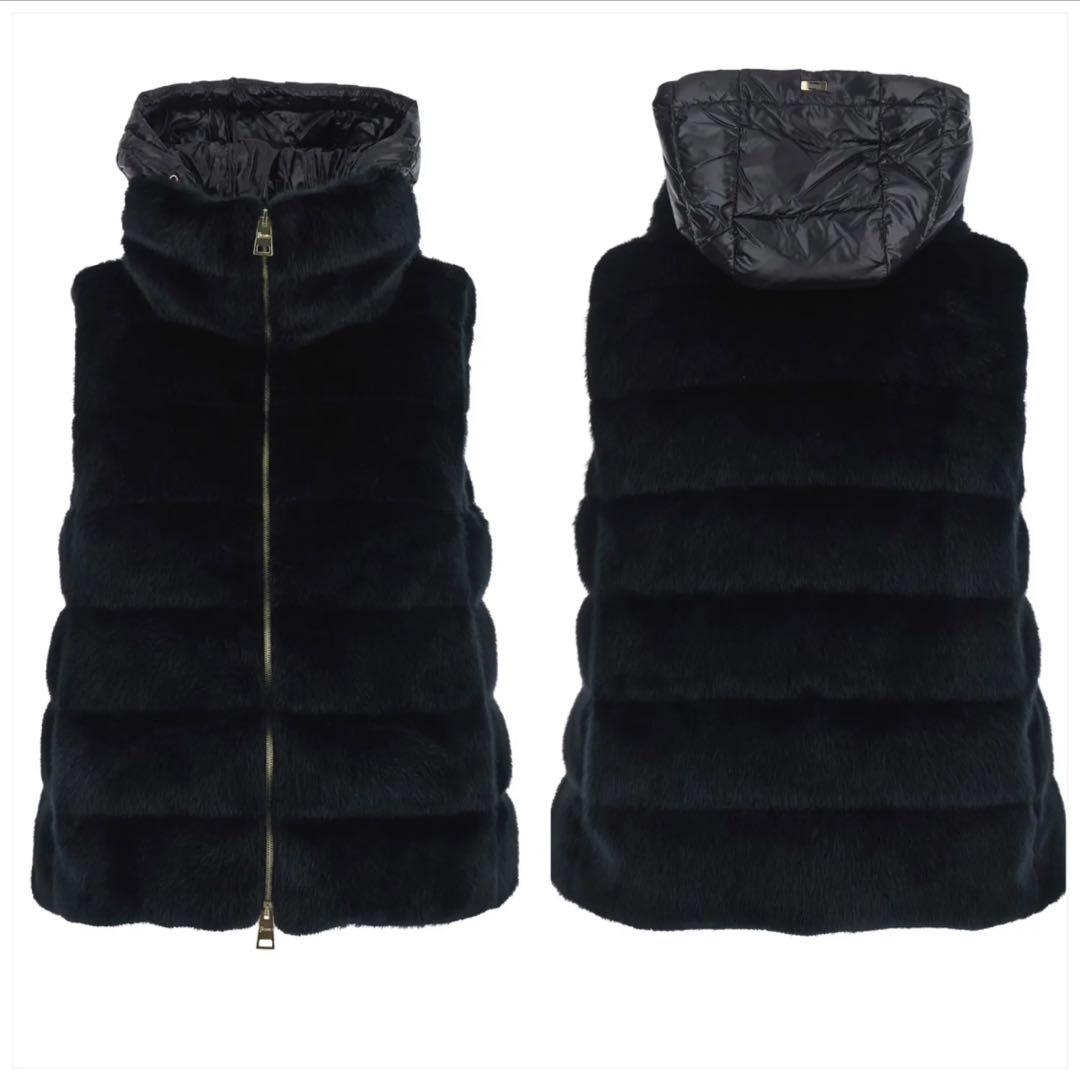 ヘルノ　HERNO★ フェイクファーベスト　42