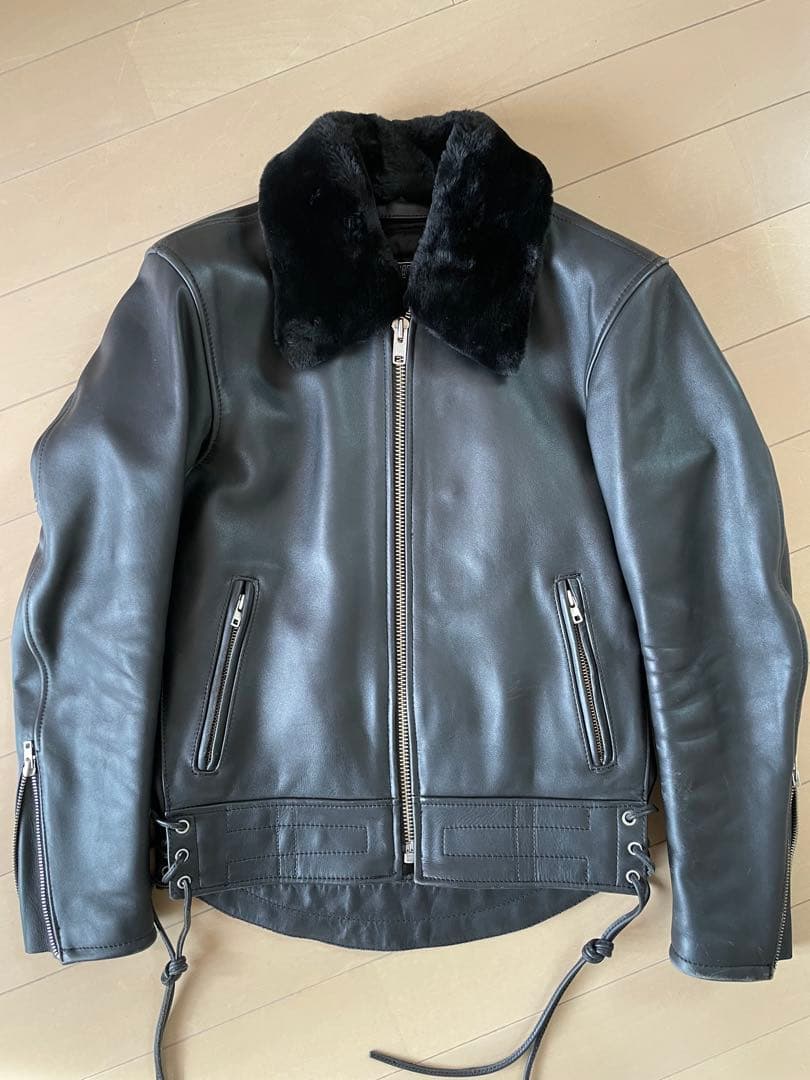 カドヤ　ブラックレザーライダースジャケット　M〜L
