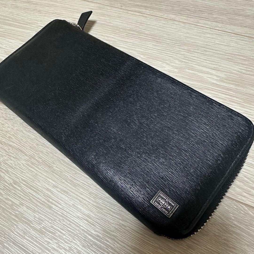 美品 PORTERポーター カレント レザー L字ファスナー 長財布