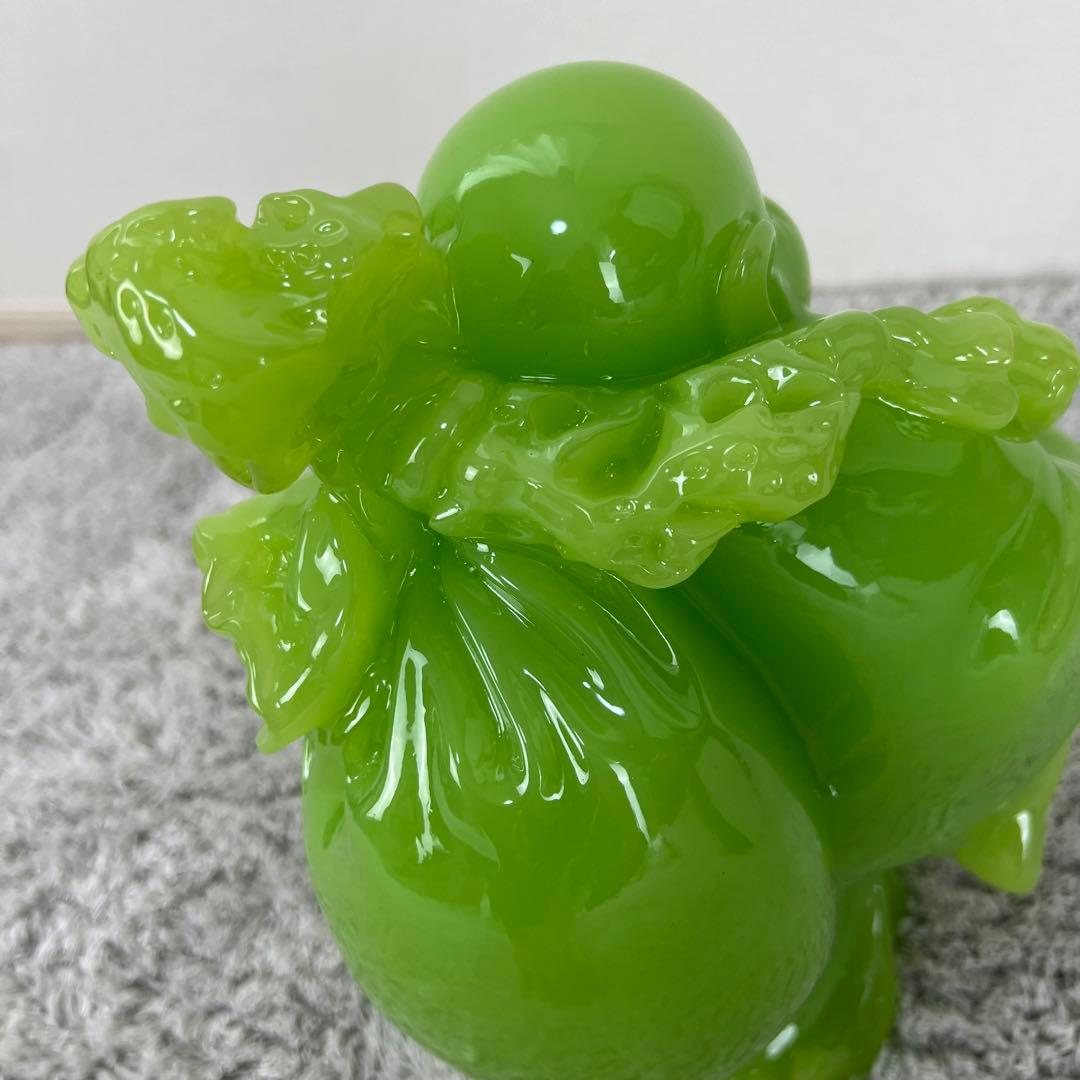 七福神　布袋様　置物　翡翠　グリーン　縁起物