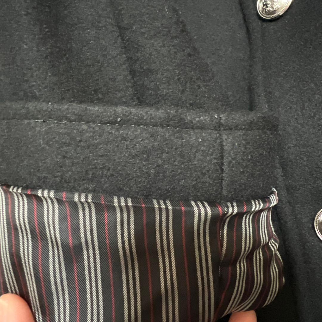 BURBERRY BLACKLABELシルバーボタンのチェスターコートL