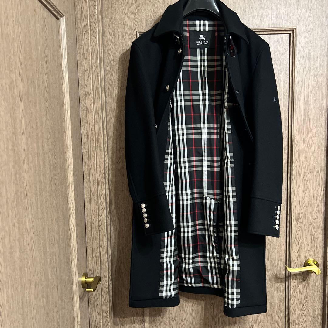 BURBERRY BLACKLABELシルバーボタンのチェスターコートL