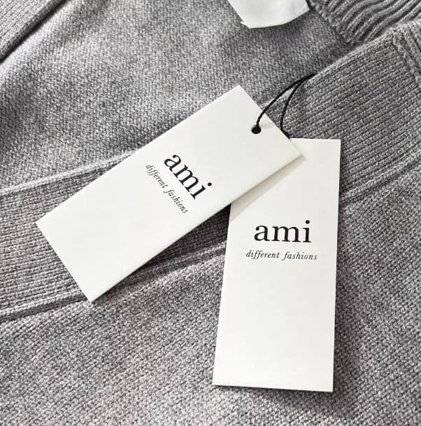 アミパリス　カーディガン　ニット　グレー×ブラック