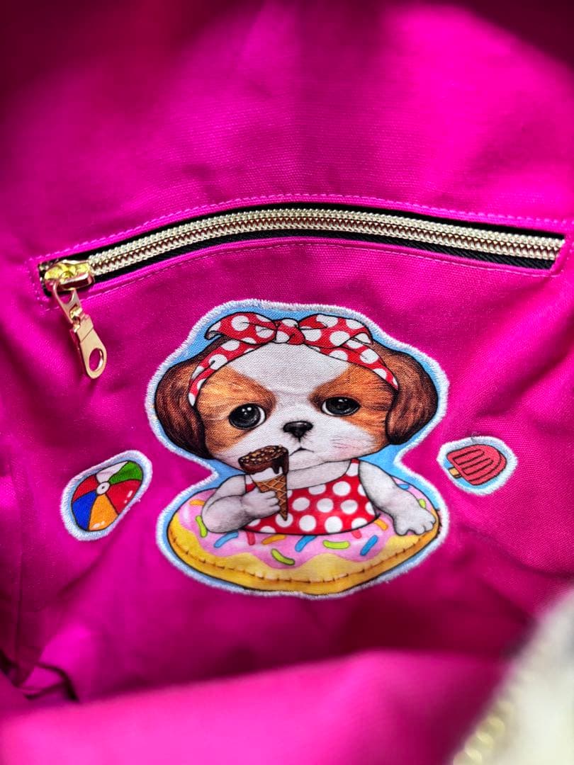 ハンドメイド　ファーショルダー紐　ファーリュック