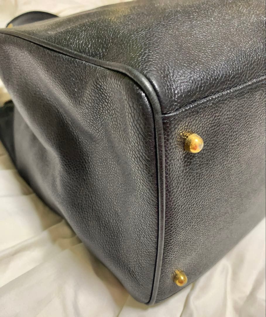 ヴィンテージ★CHANEL スーパーモデルバッグ　ボストン　キャビアスキン　黒