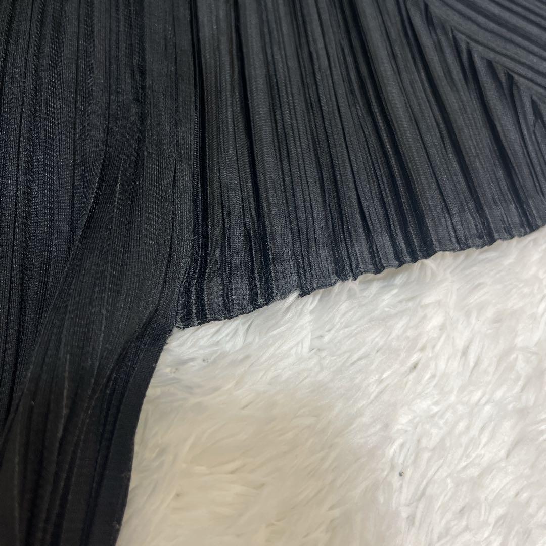 【美品】イッセイミヤケ プリーツプリーズ 半袖 ブラウス シャツ ブラック 3