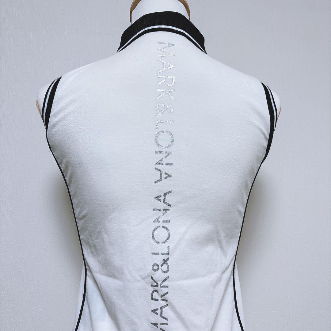 【マークアンドロナ】美品 セミプリーツワンピース ゴルフワンピース ホワイト S