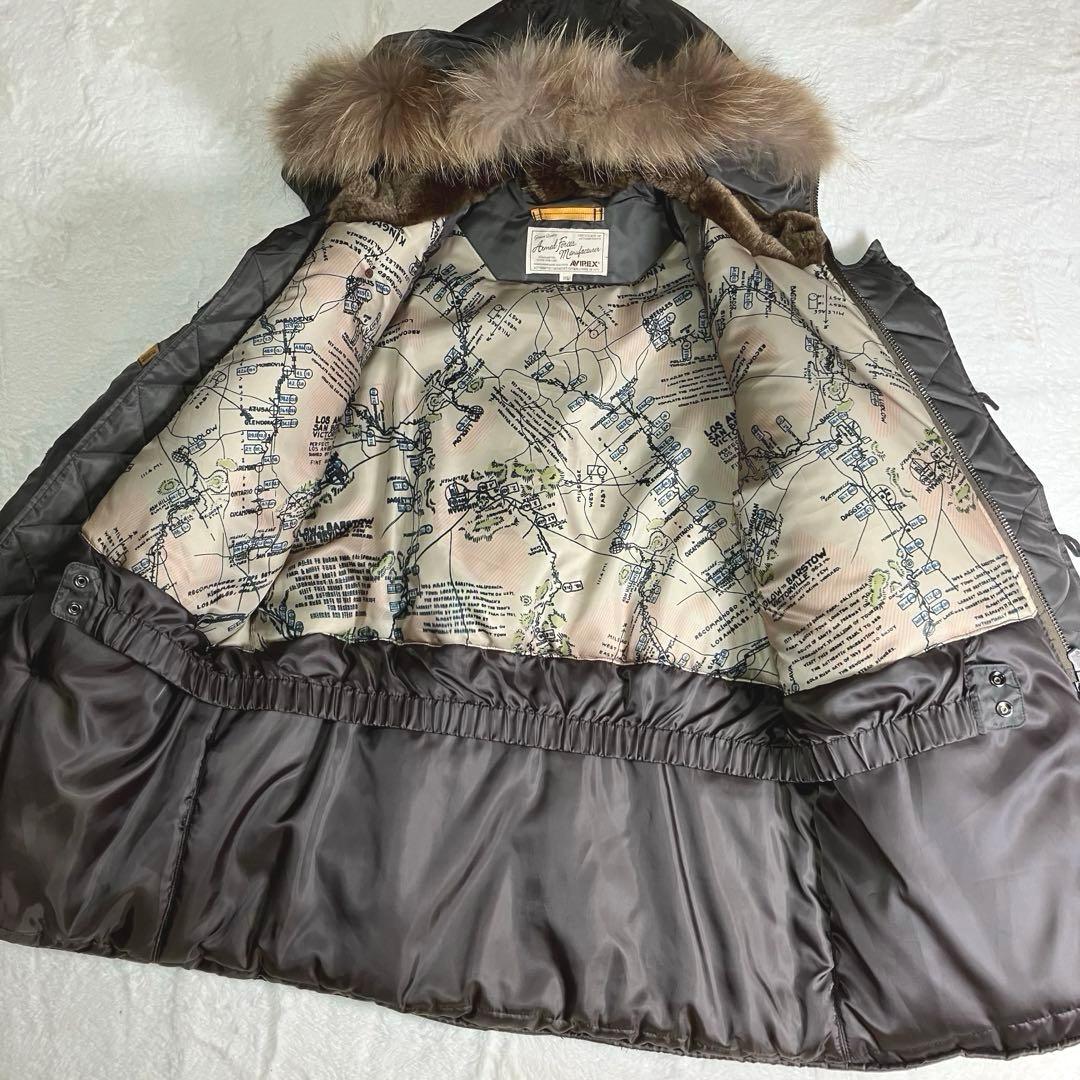 【お達様】2XL未使用級✨AVIREX完売✨N-3BフライトJK ラクーンファー