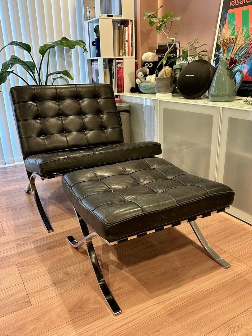 世田谷区引き取り限定　バルセロナチェア　チェア＋オットマンセット