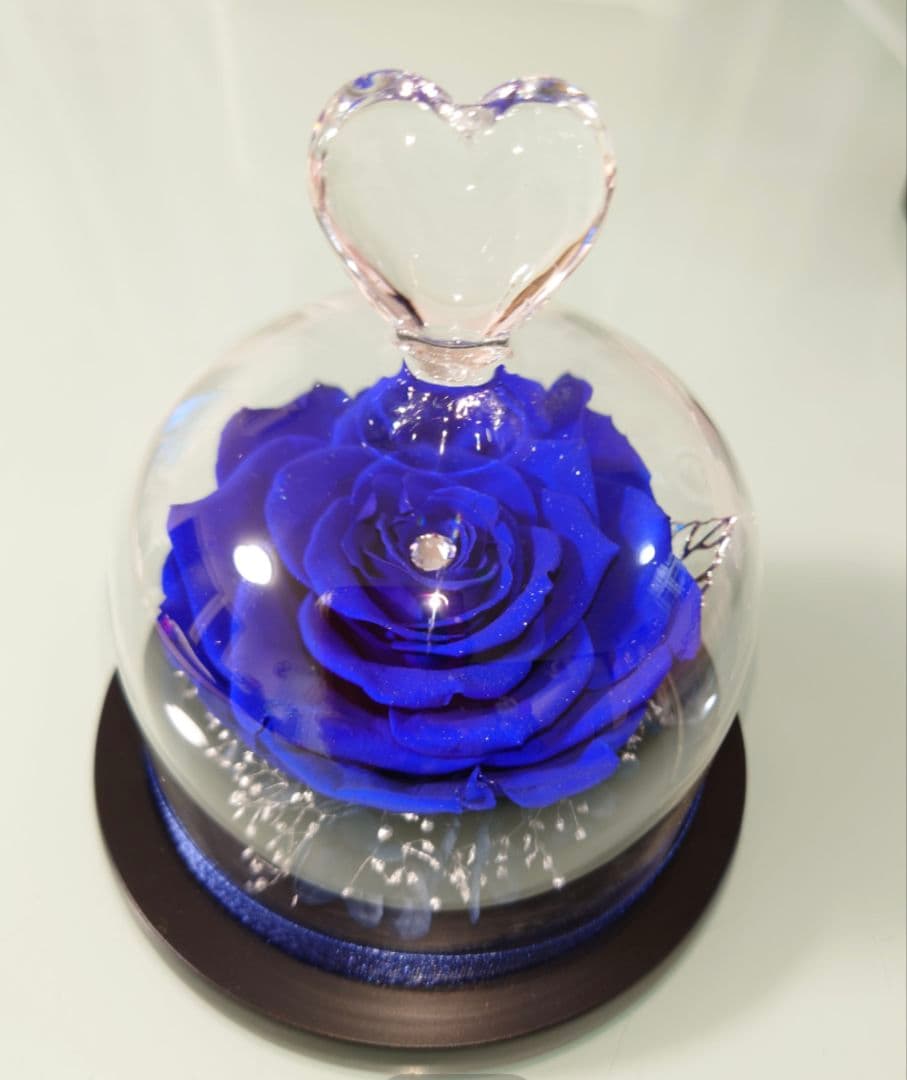 希少　ダイヤモンドローズ　青　ブルーローズ　奇跡　スワロ付