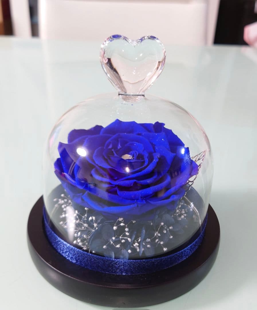 希少　ダイヤモンドローズ　青　ブルーローズ　奇跡　スワロ付