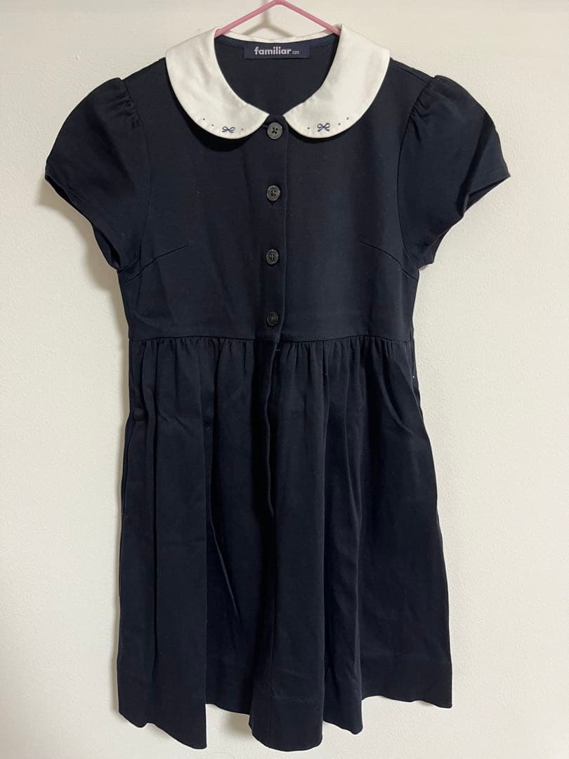 familiar フォーマルワンピース 120 ネイビー