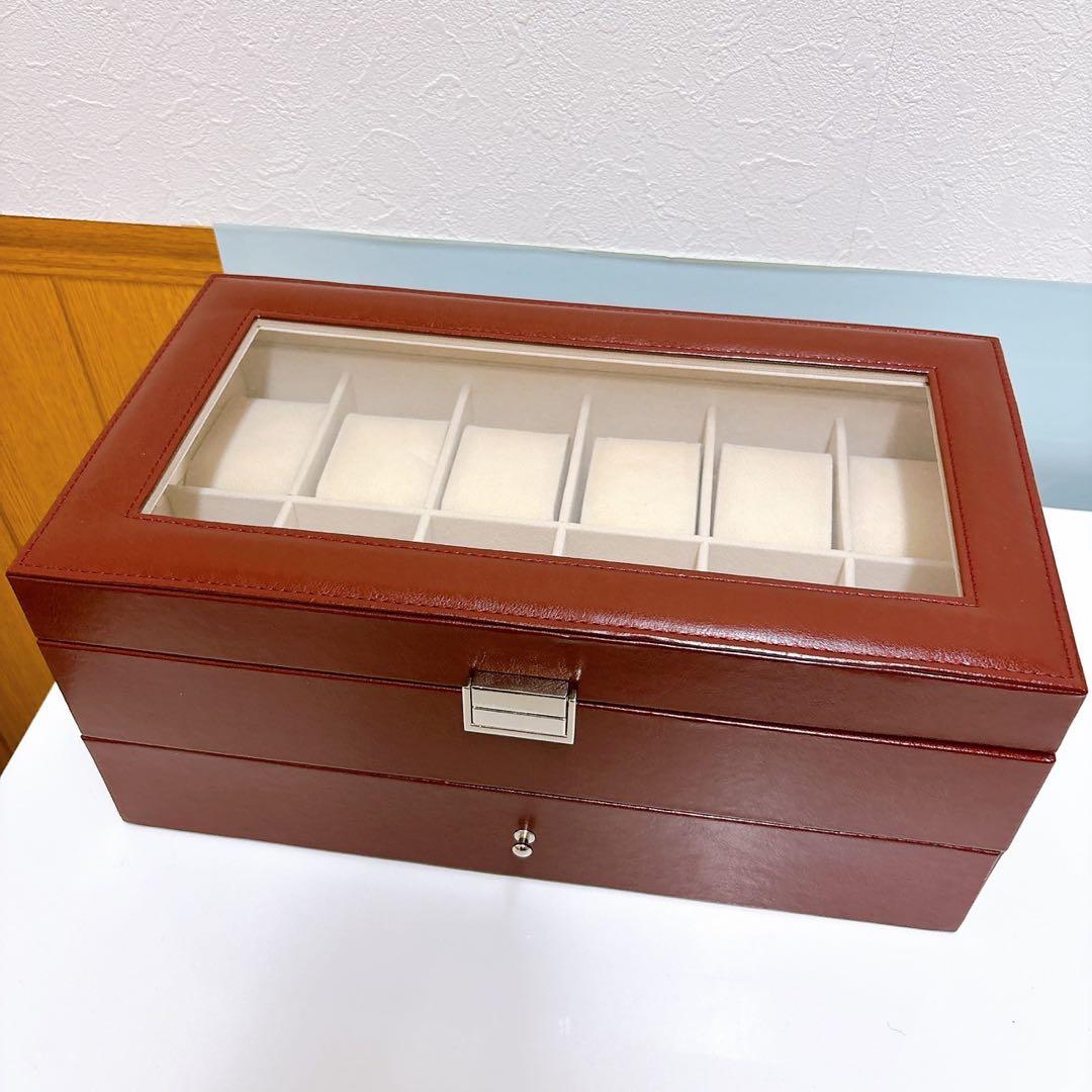 腕時計収納ケース 腕時計収納ボックス ダブル12スロットウォッチ表示ボックス