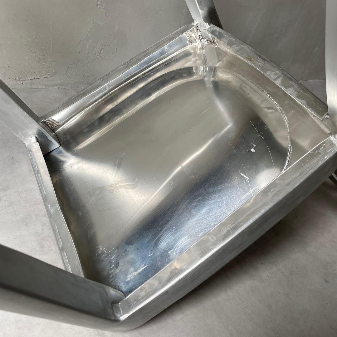 ネイビーチェア　アルミ製　ハイチェア　ハイスツール　シルバー　軽量