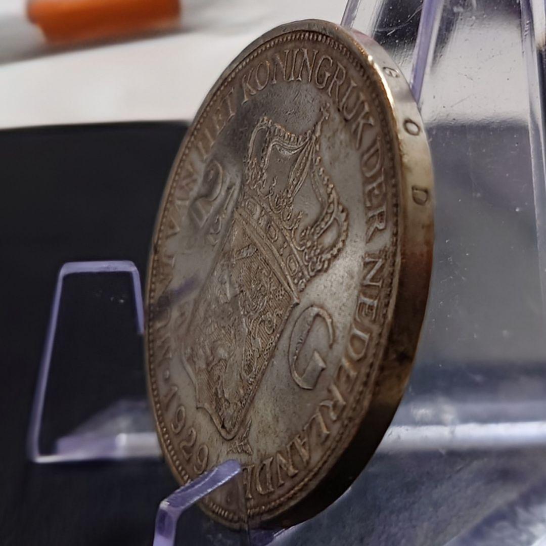 1929年 オランダ銀貨 2.5グルデン ウィルヘルミナ女王大型銀貨 SV720