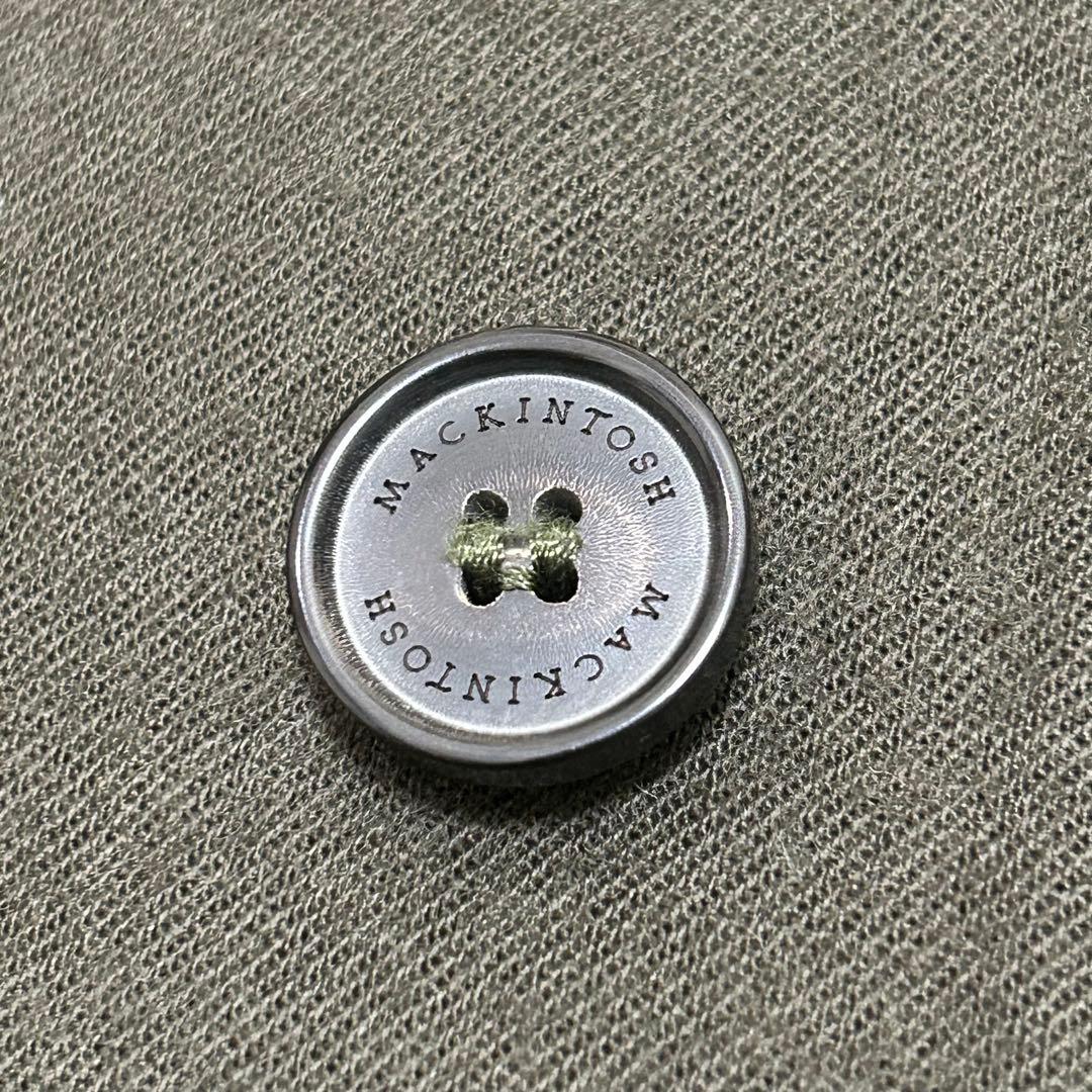 【美品】マッキントッシュ ゴム引き ステンカラーコート フード付き カーキ L