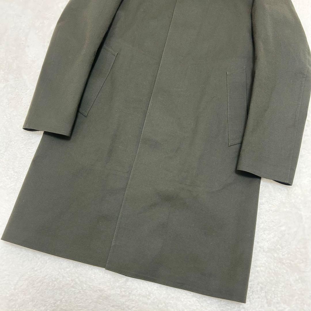 【美品】マッキントッシュ ゴム引き ステンカラーコート フード付き カーキ L