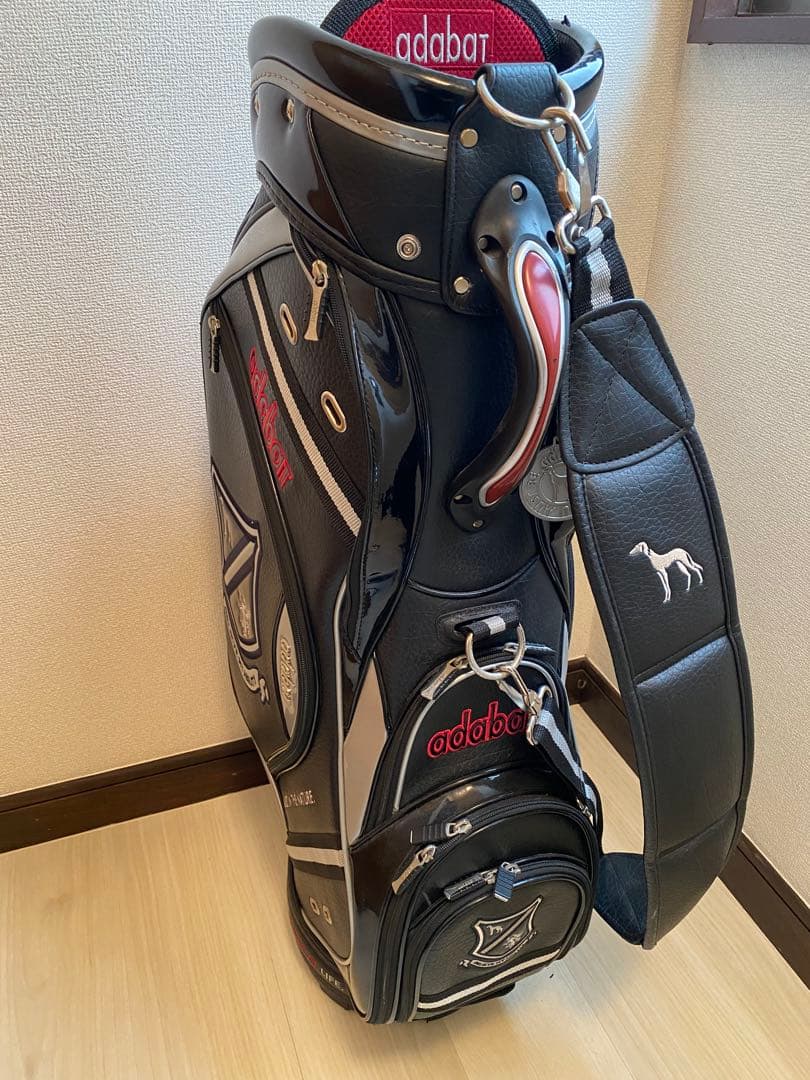 adabat ゴルフキャディバッグ 黒/シルバー