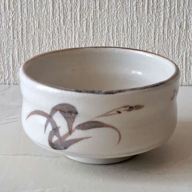 志野焼　銘あり 稲穂文 水指/茶碗/香合　絵志野　骨董品 古美術
