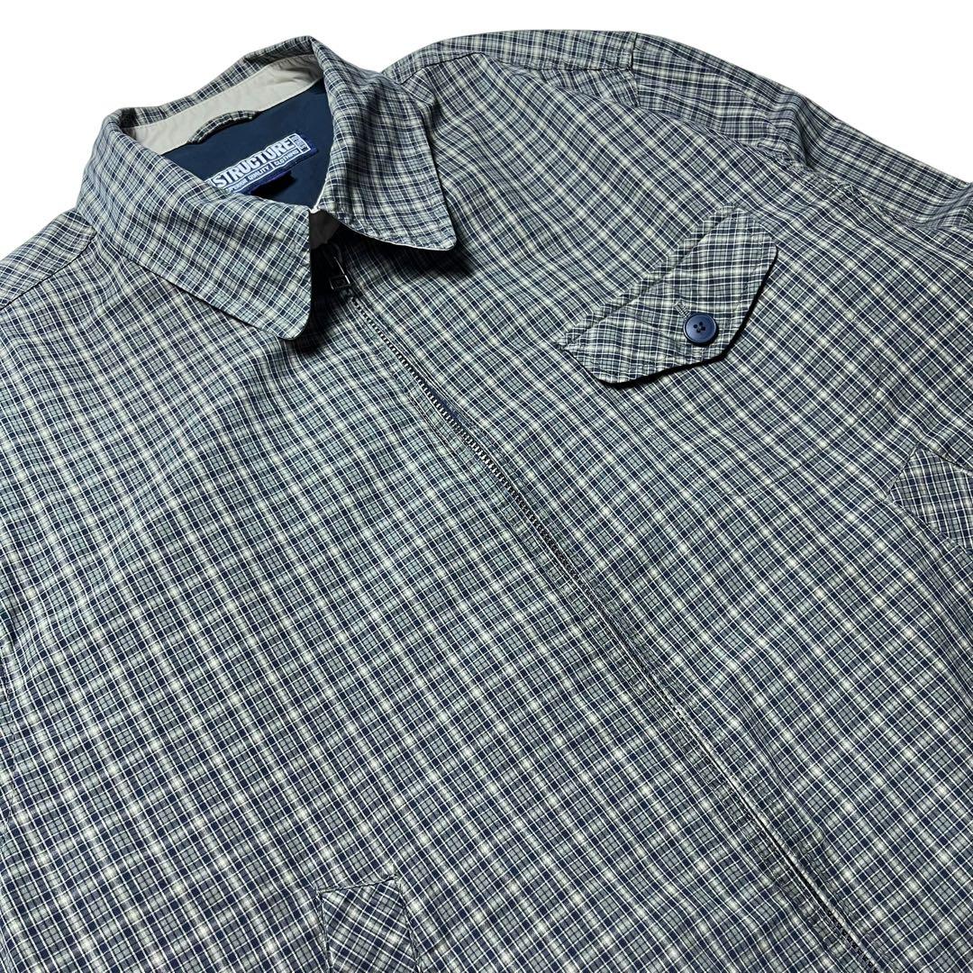 90s チェック スウィングトップ ドリズラー ジャケット ブルゾン 古着 短丈