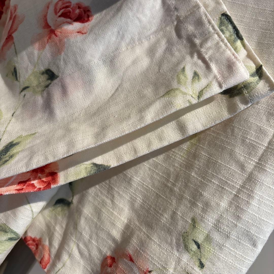 ローラアシュレイ カーテン中古 約100×138cm×4枚 花柄 綿100%