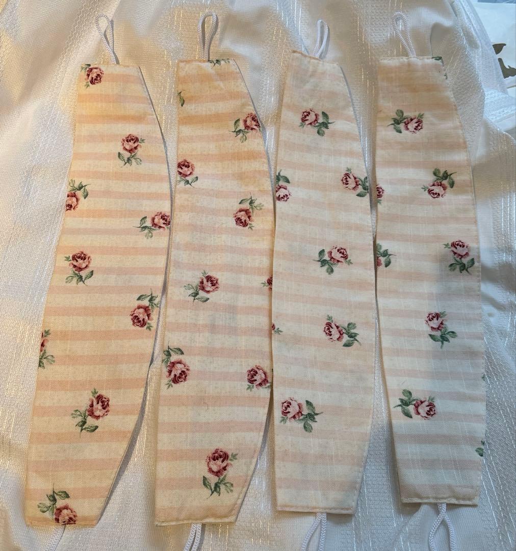 ローラアシュレイ カーテン中古 約100×138cm×4枚 花柄 綿100%