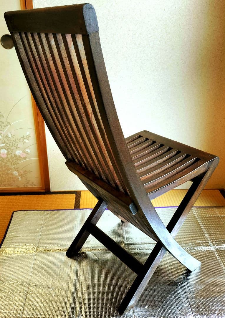 木製折りたたみ椅子 　ガーデンチェア 2脚セット　おまけ付き