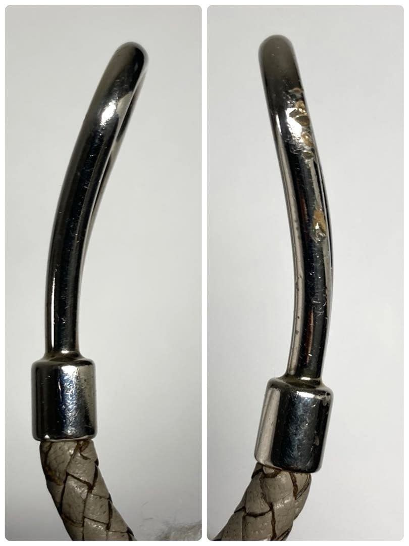 エルメス　ジャンボ　レザー　編み込み　シルバー　チョーカー　ブレスレット　箱付き