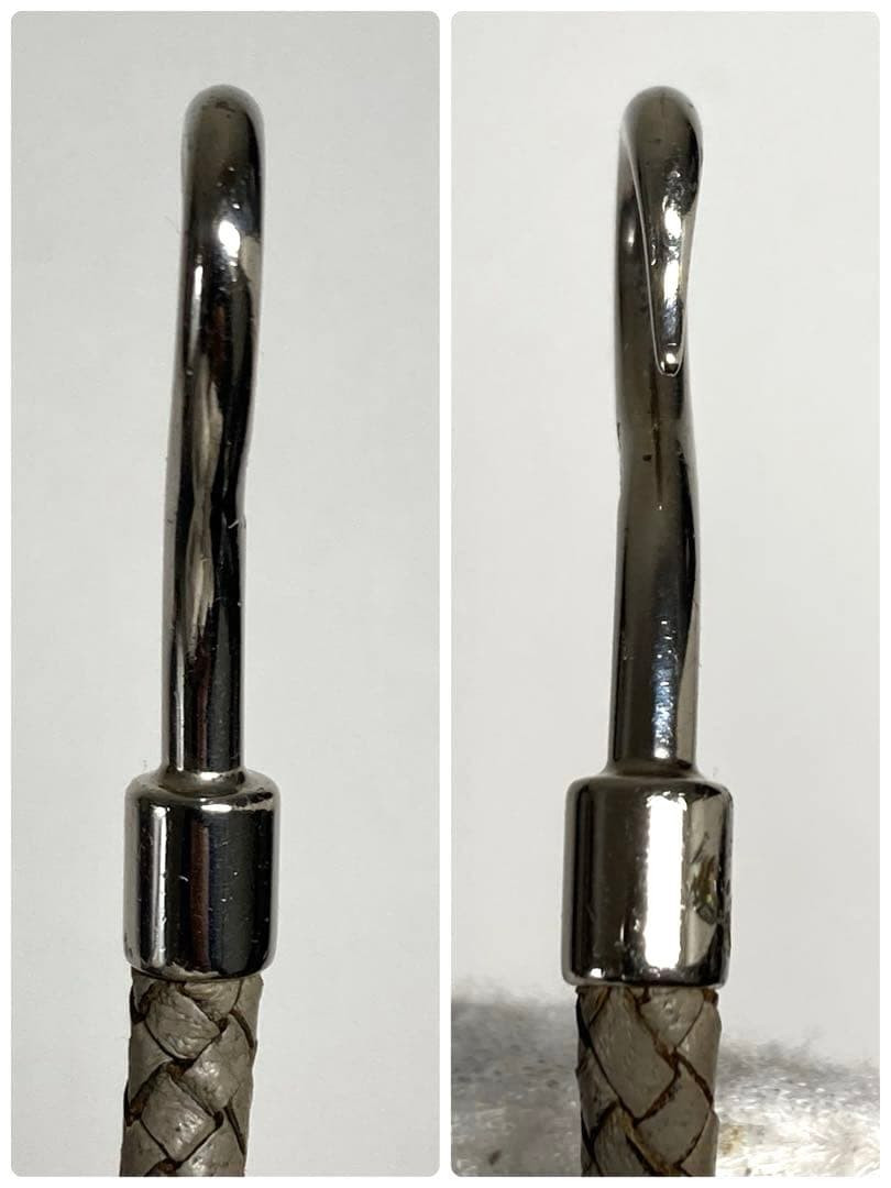 エルメス　ジャンボ　レザー　編み込み　シルバー　チョーカー　ブレスレット　箱付き