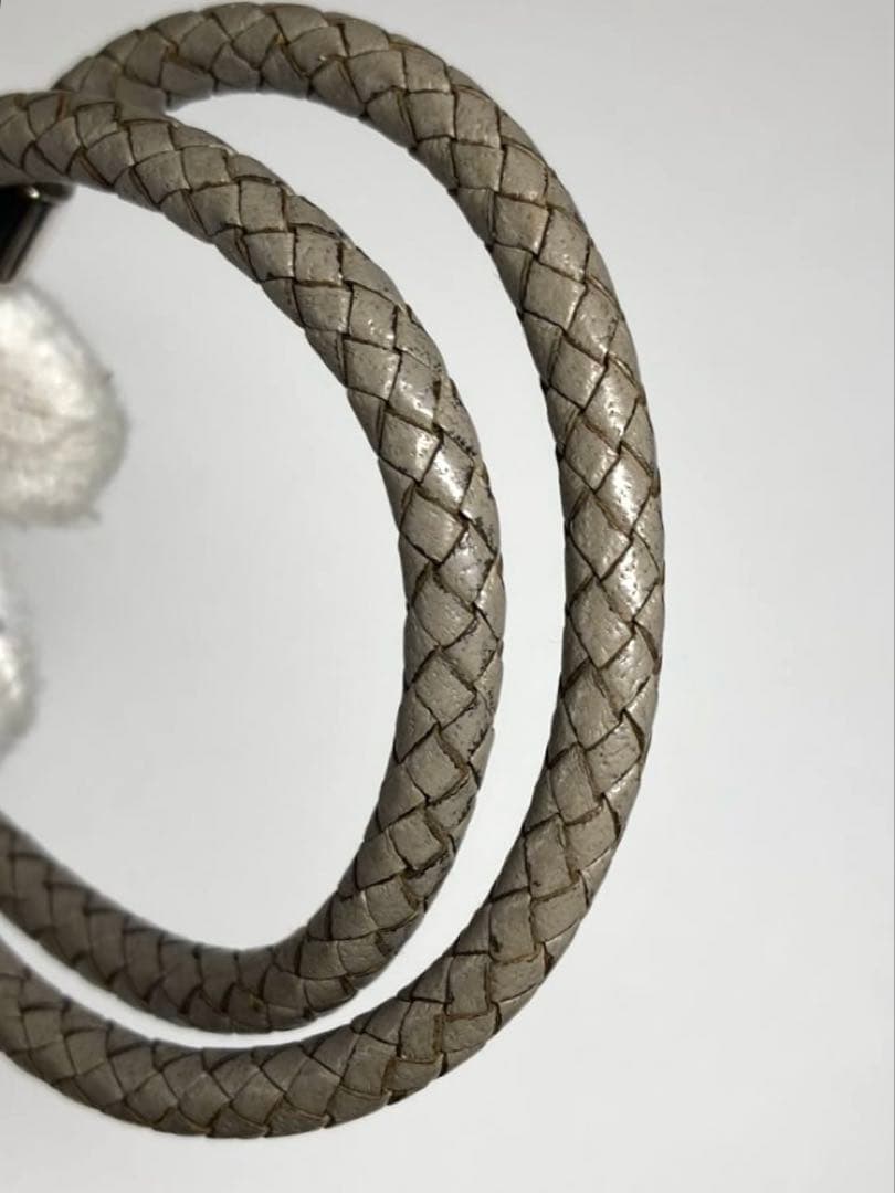 エルメス　ジャンボ　レザー　編み込み　シルバー　チョーカー　ブレスレット　箱付き