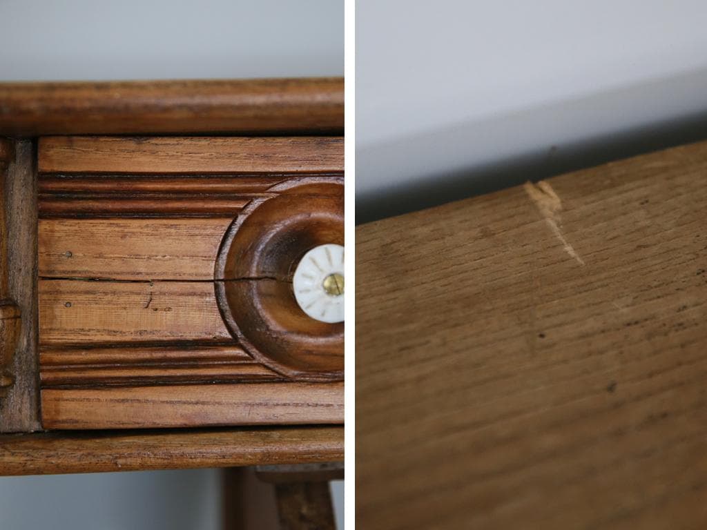 フランスアンティーク木製ウォールシェルフ/壁掛けラック/飾り棚/収納(85-85