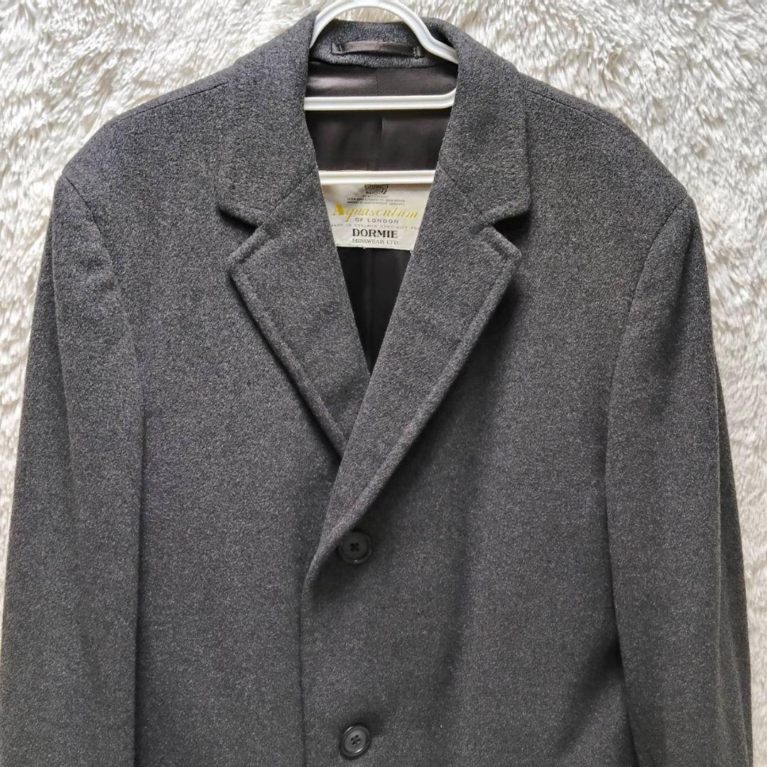 アクアスキュータム チェスターコート ピュアラムウール 英国製 グレー 極美品