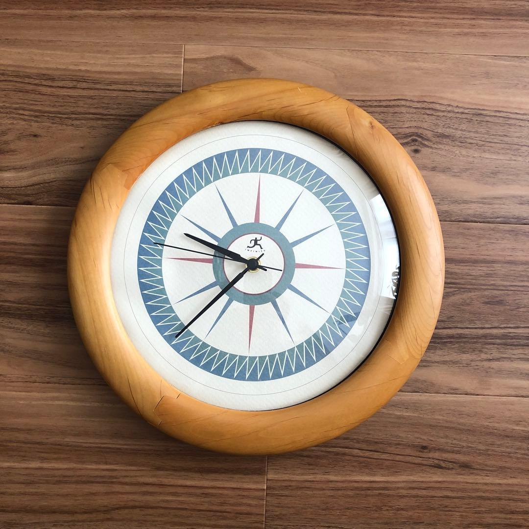 INFINITY 掛時計　ミッドセンチュリー　ポストモダン　ナチュラル　希少