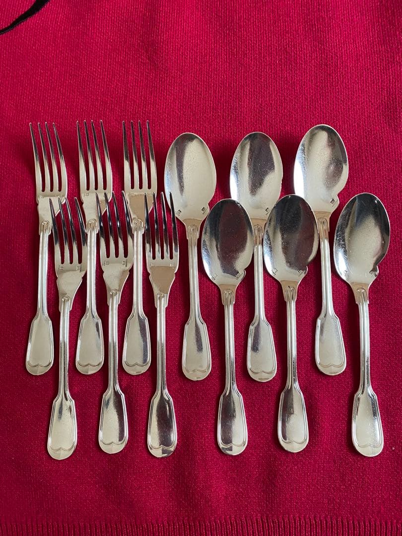 【希少レア】クリストフル シノン（フィレ） ソーススプーン＆フォーク 6セット