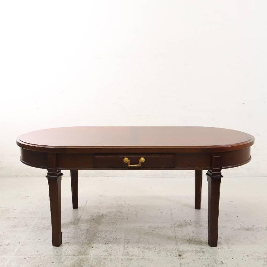 マルニ木工 地中海 センターテーブル112 楕円形 引き出し付き クラシカル