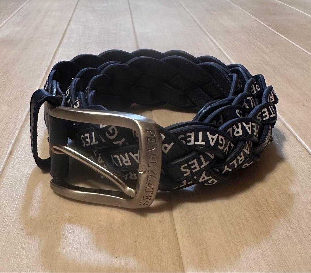 パーリーゲイツ ネイビー 編み込みベルト