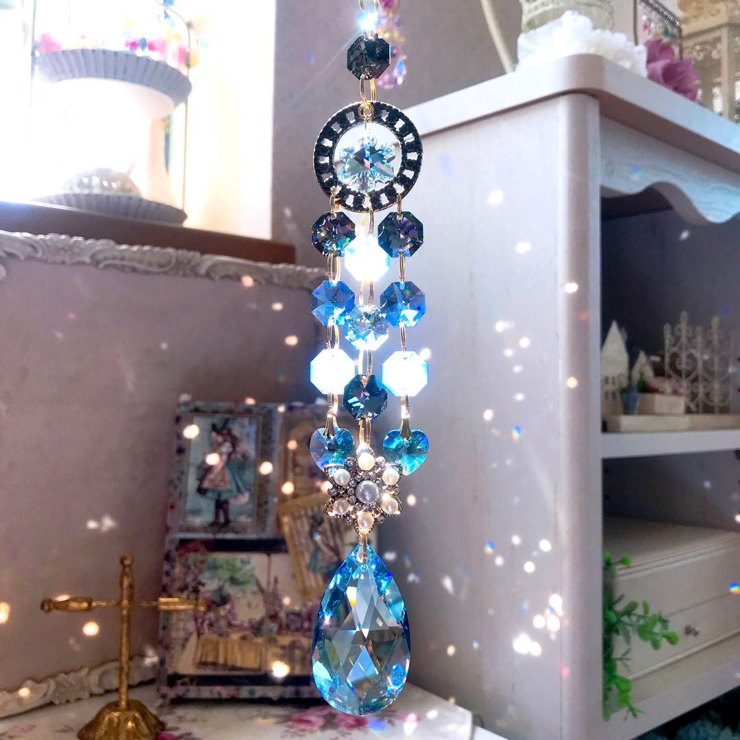 ブルーシェード50ミリ*✩‧₊˚ペアシェプ♡サンキャッチャー