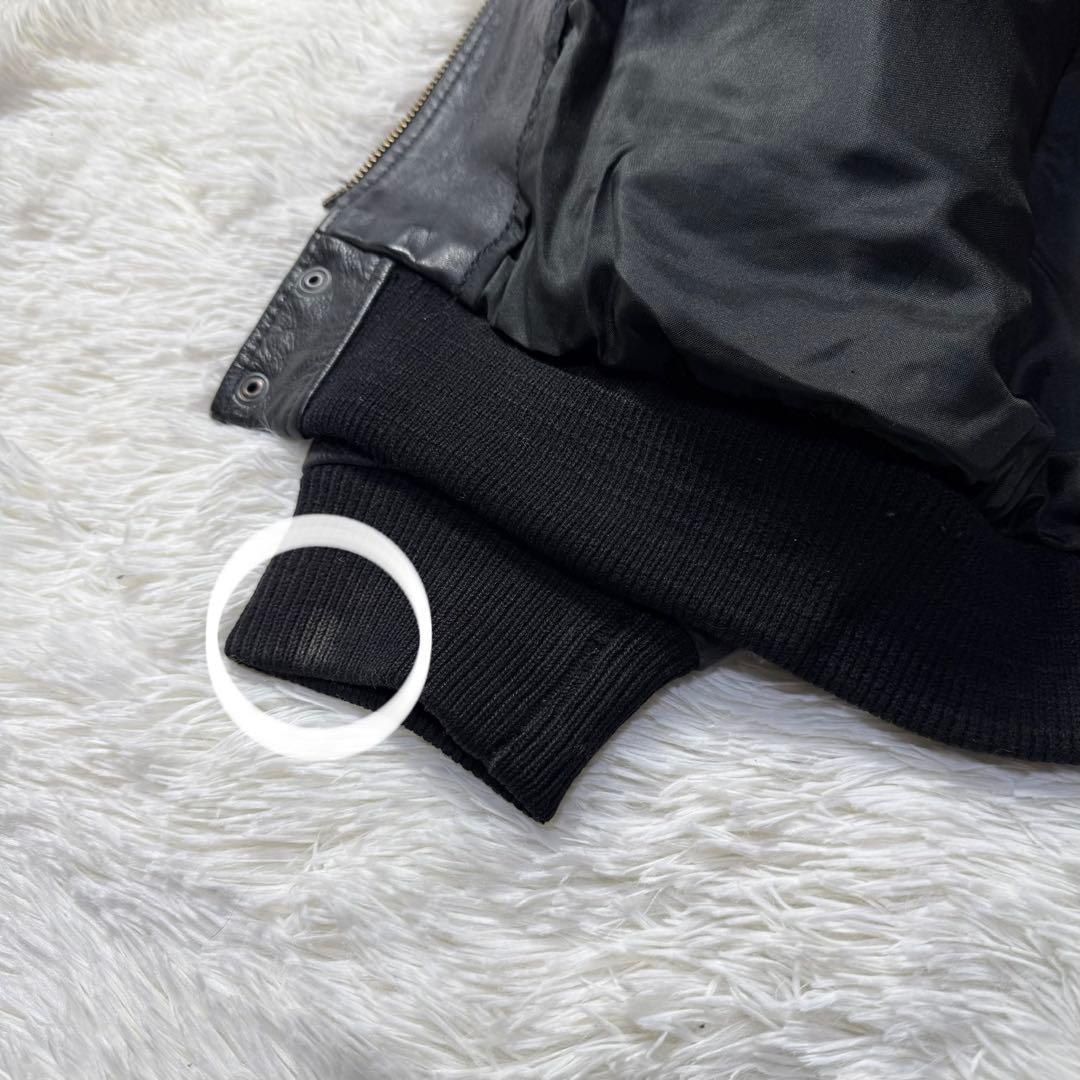 【ユーロ】90s A-2 ブラックレザー フライトジャケット XL 本革